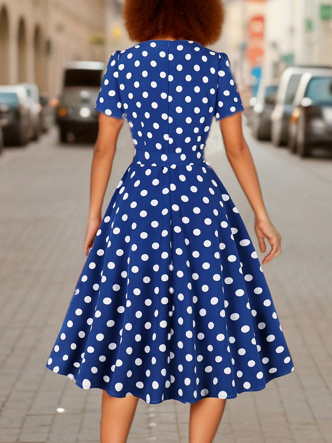 Marguerite™ | Robe pois élégante confortable intemporelle